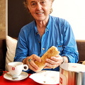 Tony enjoying a sandwich at Espressamente Illy